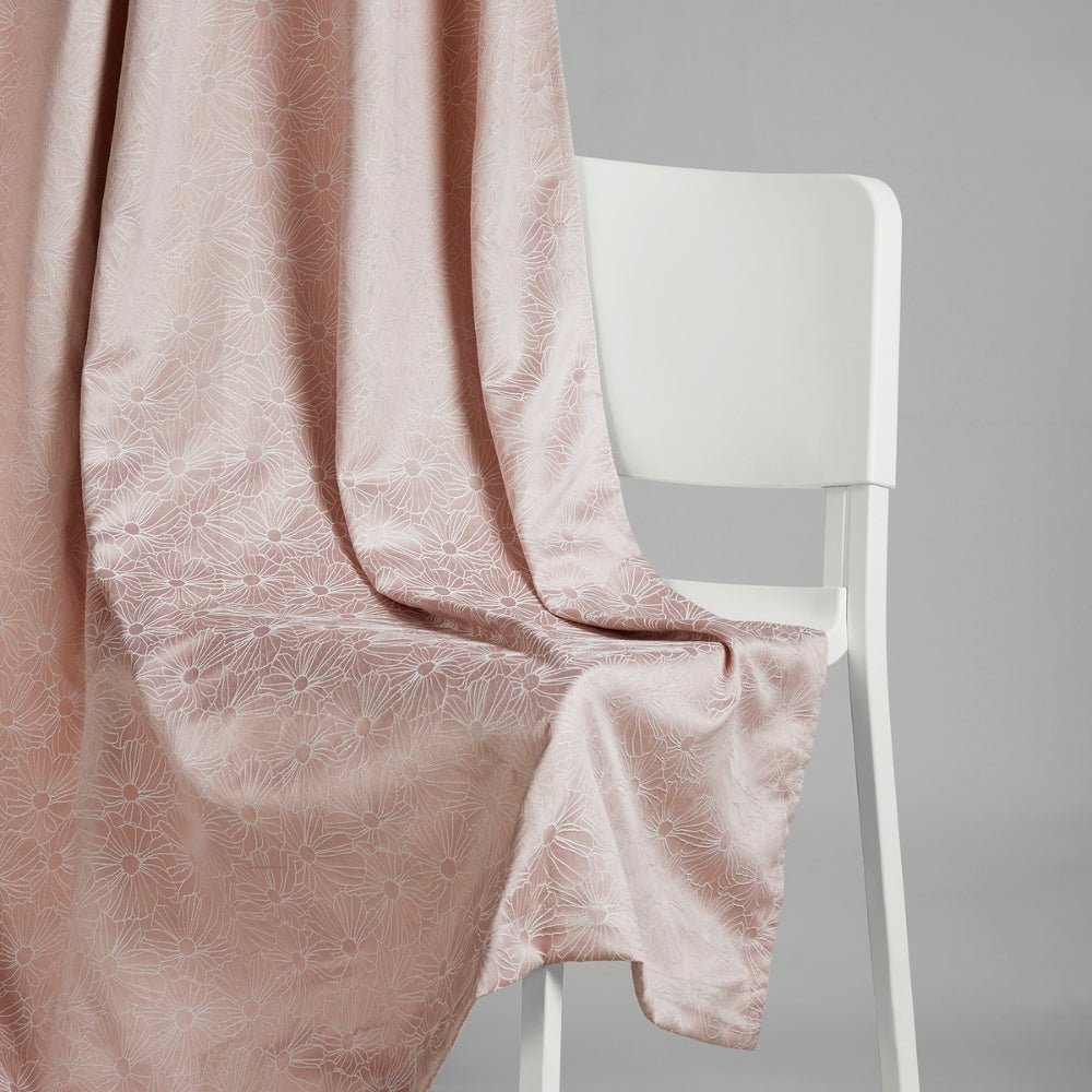 Polyester Jacquard Curtains Blush Daisy, Blush - Cotton Printed Curtains | haus & kinder