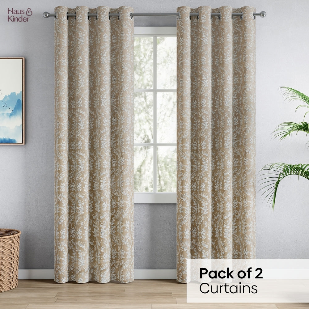 Polyester Jacquard  Curtains Timeless grace, Stone