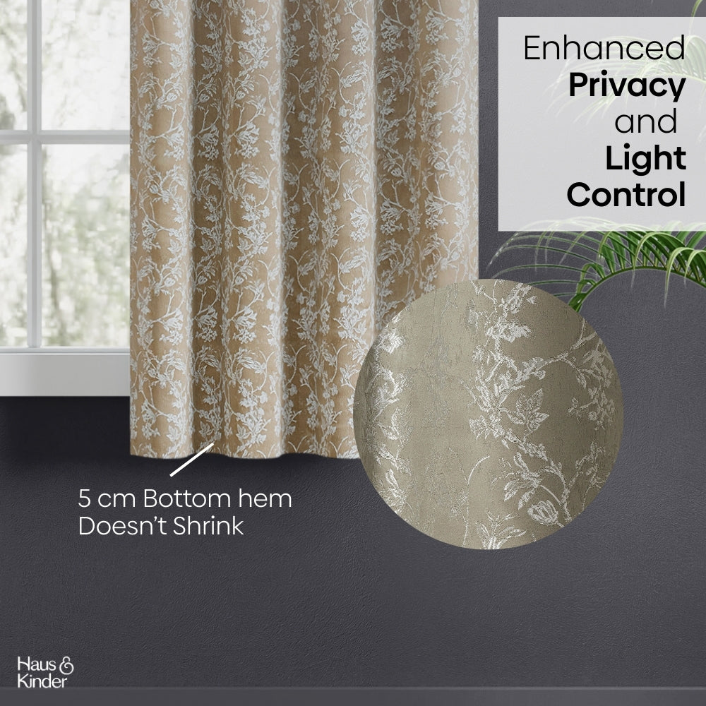 Polyester Jacquard Curtains Timeless grace, Stone