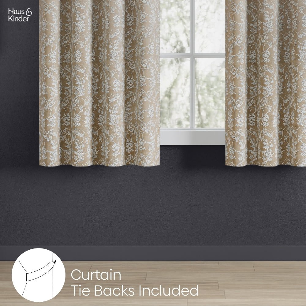 Polyester Jacquard Curtains Timeless grace, Stone - Jacquard Curtains | haus & kinder