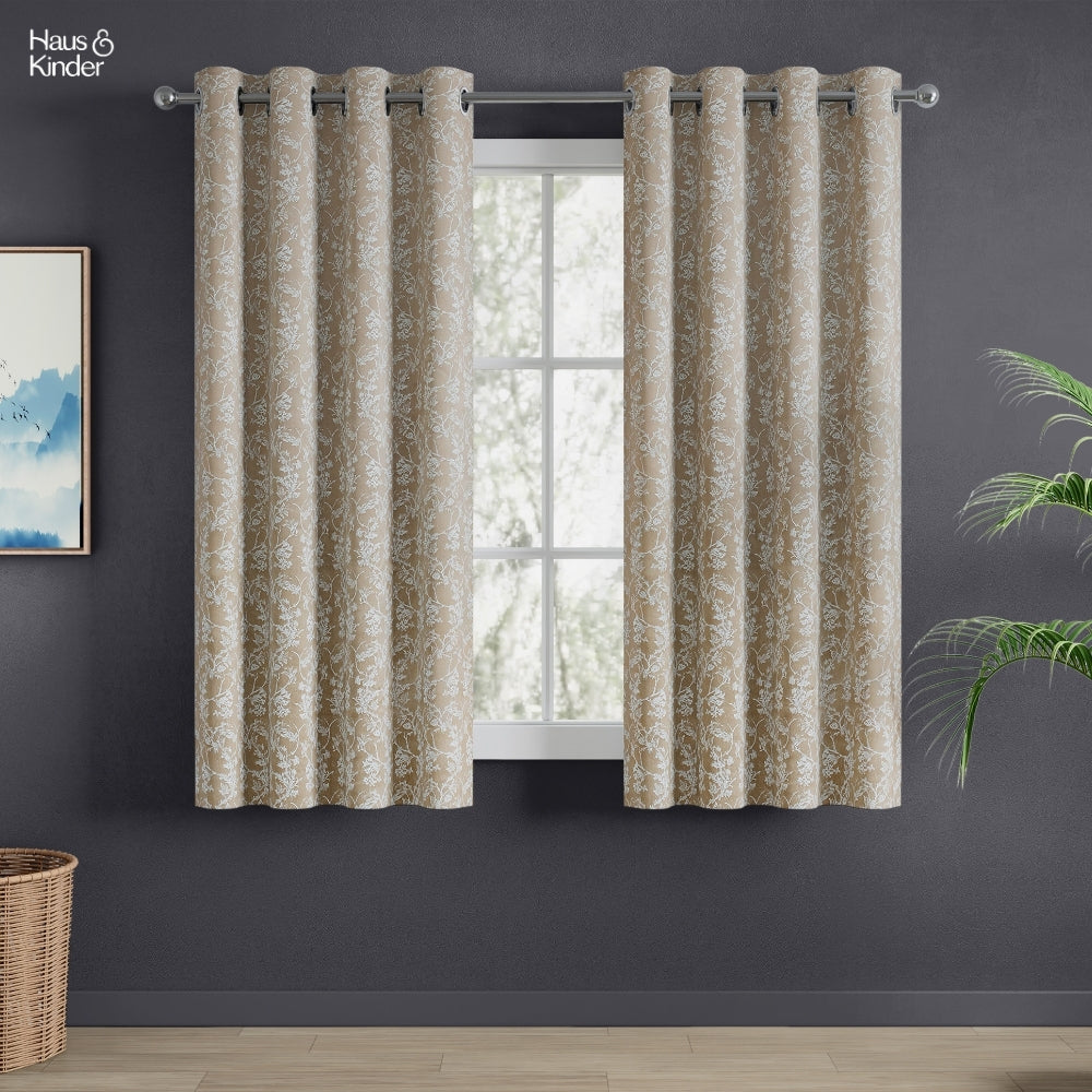 Polyester Jacquard Curtains Timeless grace, Stone