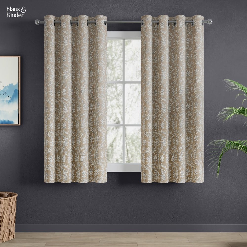 Polyester Jacquard Curtains Timeless grace, Stone - Jacquard Curtains | haus & kinder