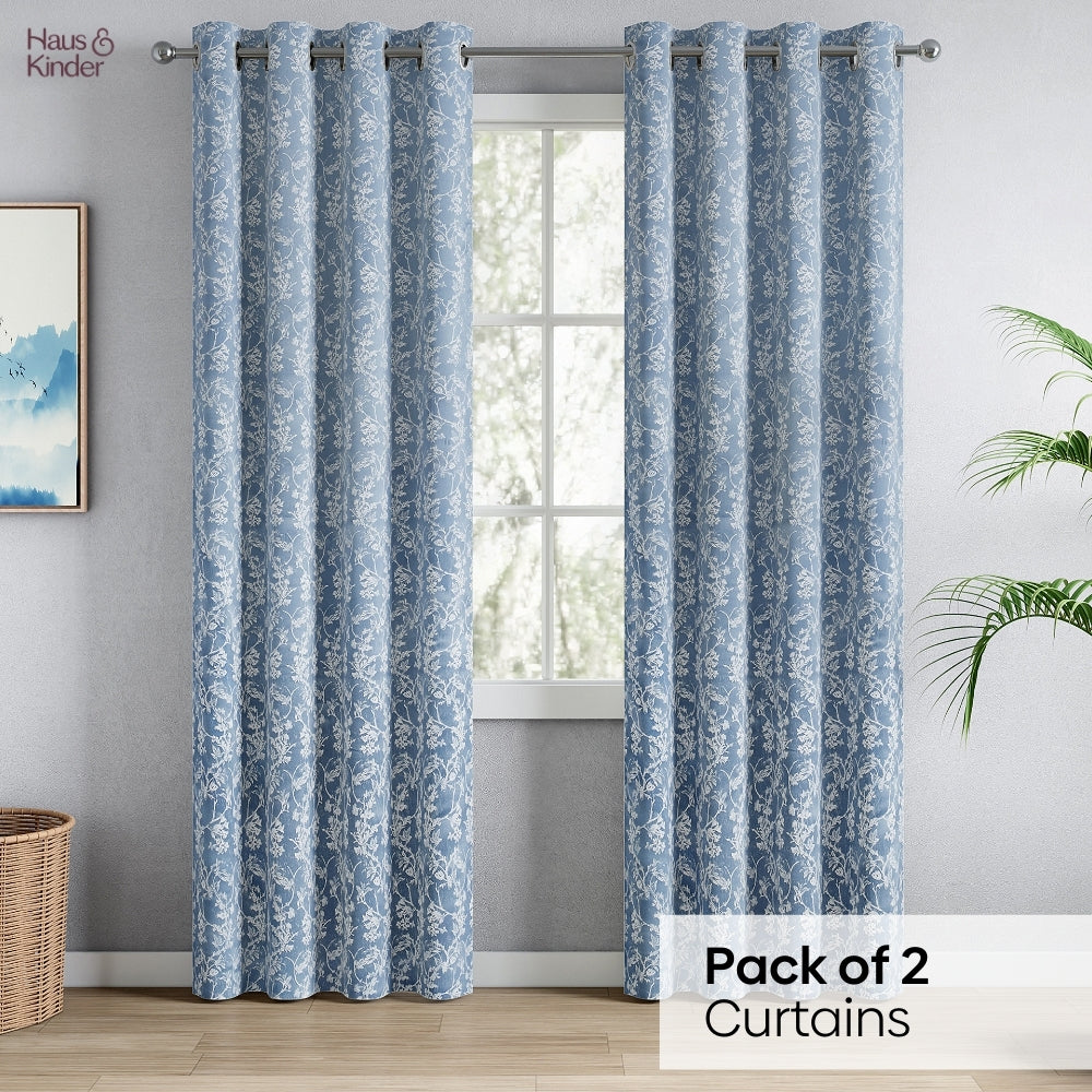 Polyester Jacquard Curtains Evening Grace, Grey