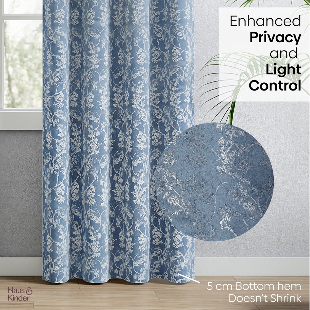 Polyester Jacquard Curtains Evening Grace, Grey