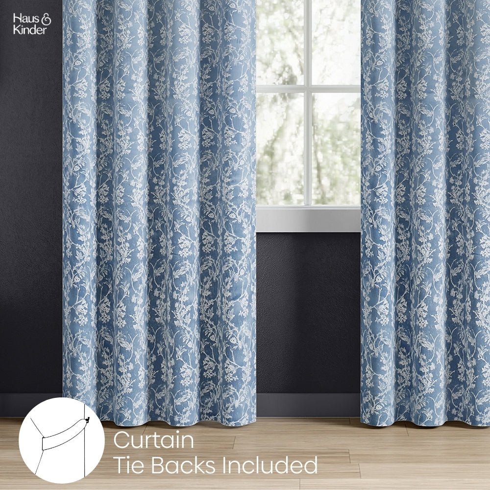Polyester Jacquard Curtains Evening Grace, Grey - Jacquard Curtains | haus & kinder