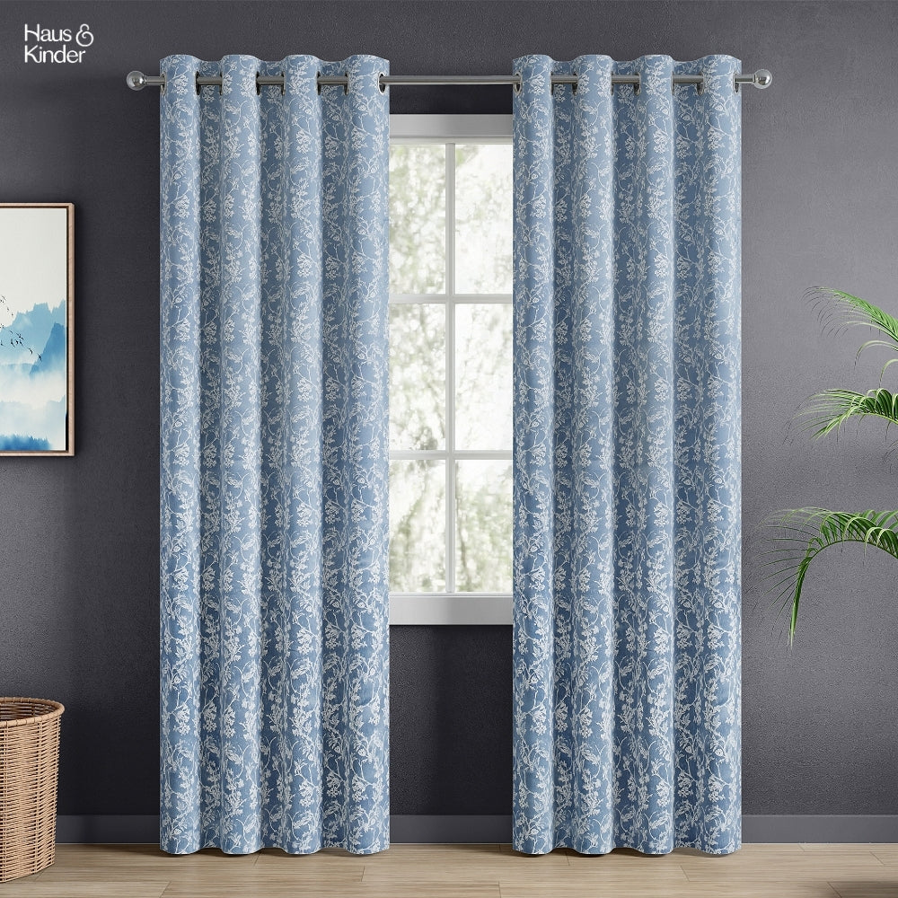 Polyester Jacquard Curtains Evening Grace, Grey