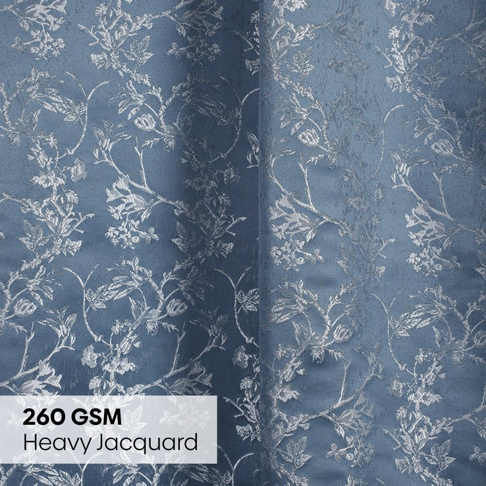 Polyester Jacquard Curtains Evening Grace, Grey - Jacquard Curtains | haus & kinder