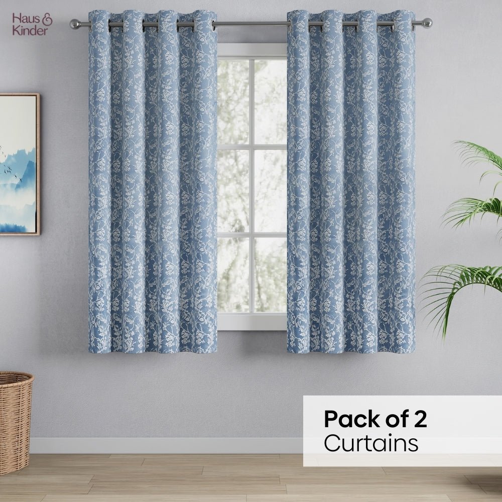 Polyester Jacquard Curtains Evening Grace, Grey - Jacquard Curtains | haus & kinder