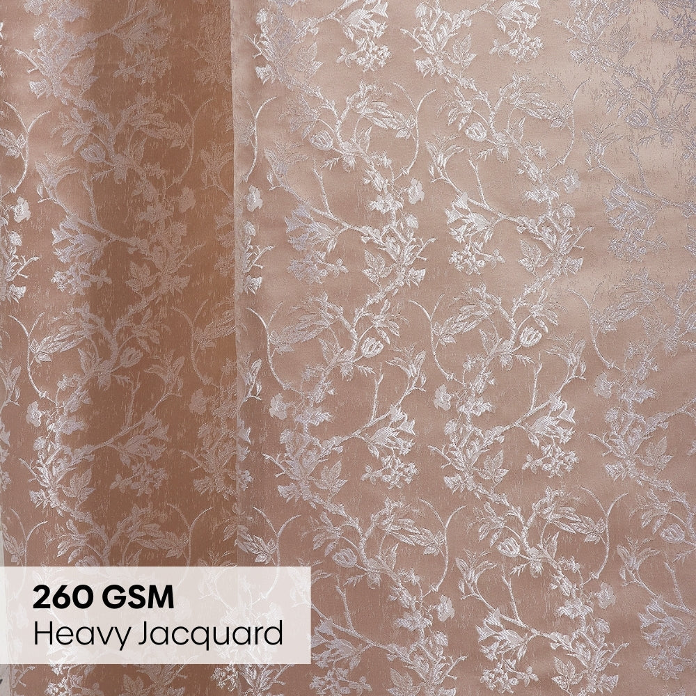 Polyester Jacquard Curtains Rosewood Grace, Rose Gold