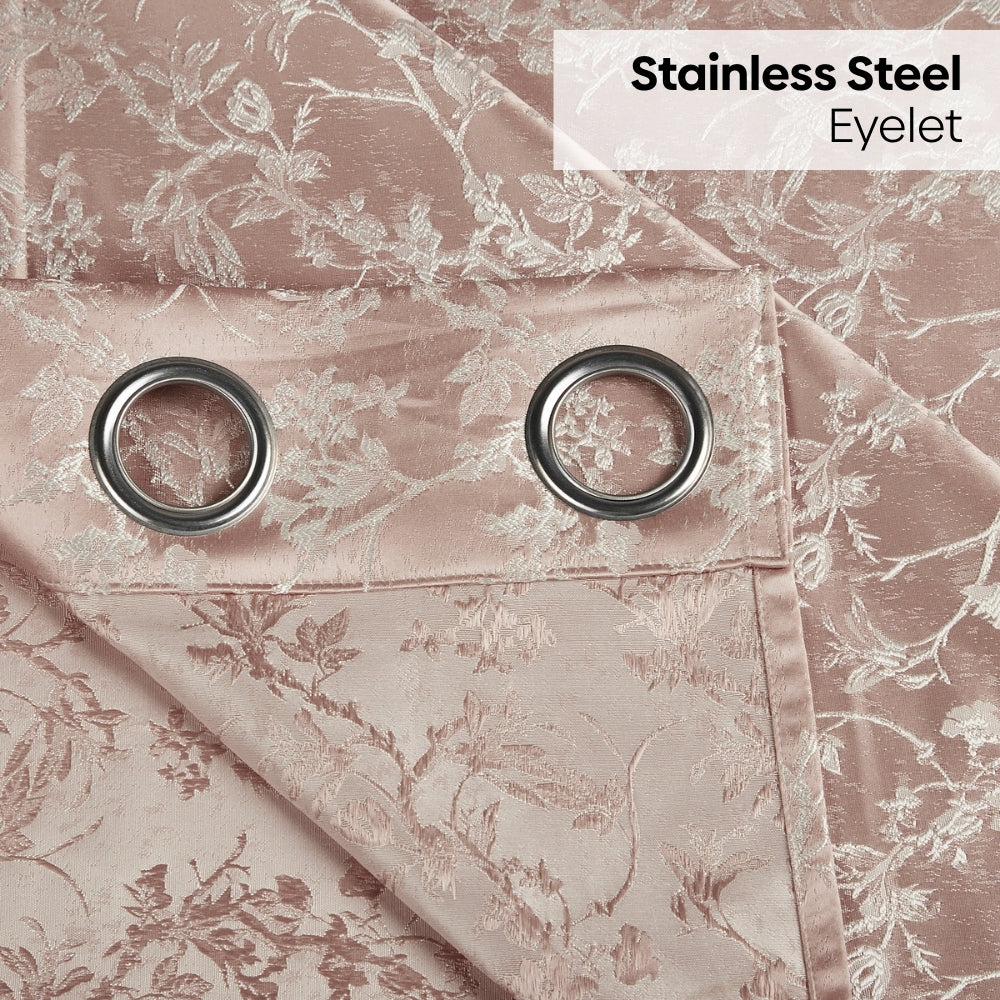 Polyester Jacquard Curtains Rosewood Grace, Rose Gold