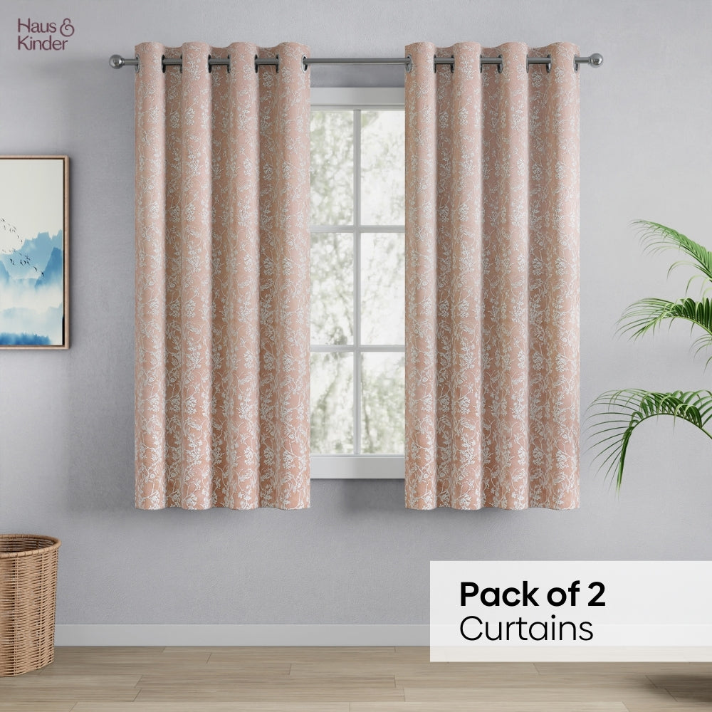 Polyester Jacquard Curtains Rosewood Grace, Rose Gold