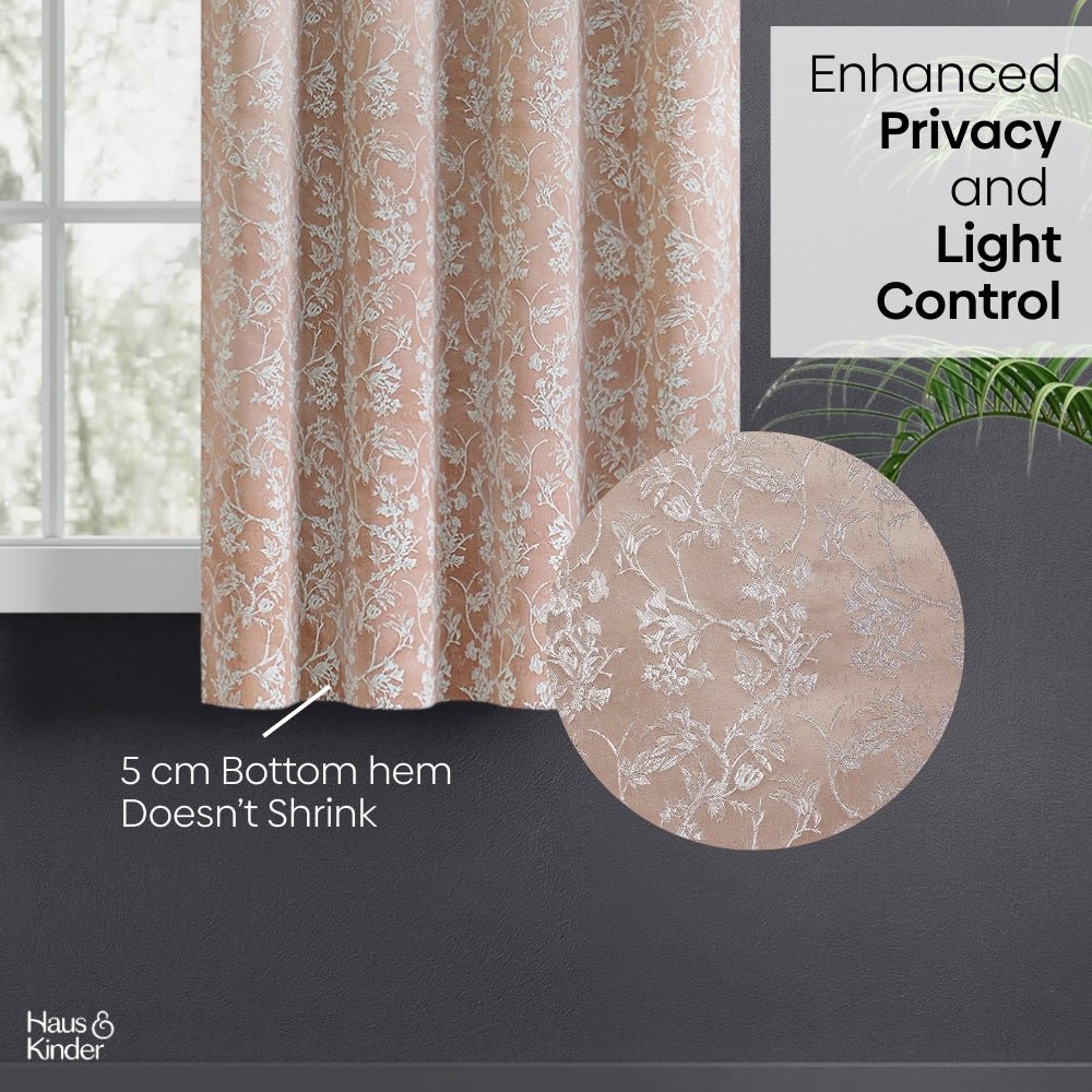 Polyester Jacquard Curtains Rosewood Grace, Rose Gold - Jacquard Curtains | haus & kinder