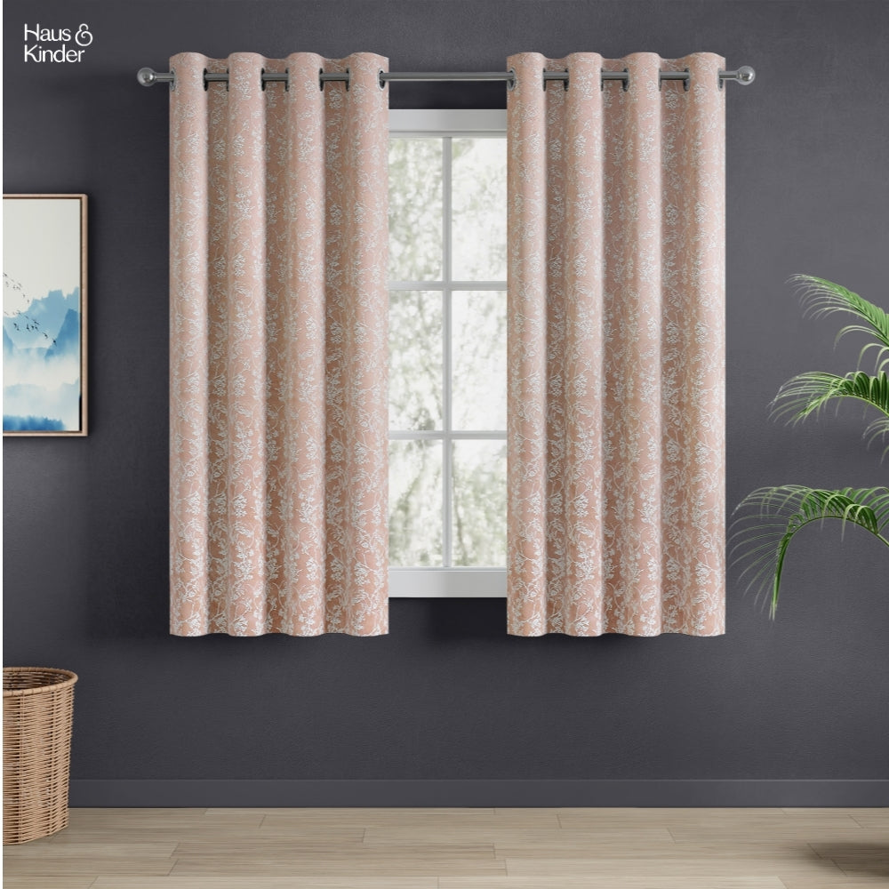 Polyester Jacquard Curtains Rosewood Grace, Rose Gold