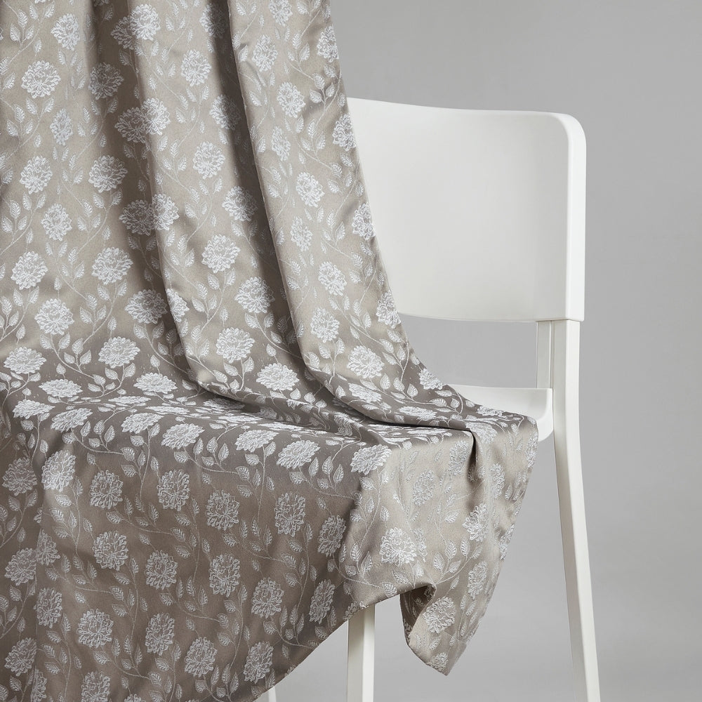 Polyester Jacquard Curtains Moonlace Drape, Stone