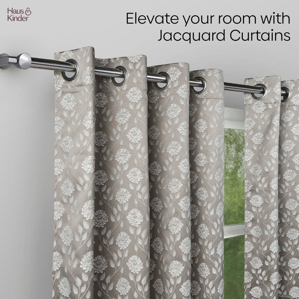 Polyester Jacquard Curtains Moonlace Drape, Stone - Jacquard Curtains | haus & kinder