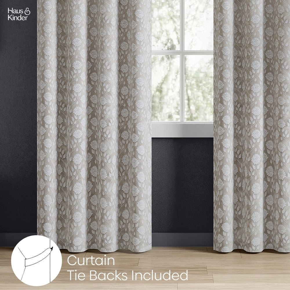 Polyester Jacquard Curtains Moonlace Drape, Stone - Jacquard Curtains | haus & kinder