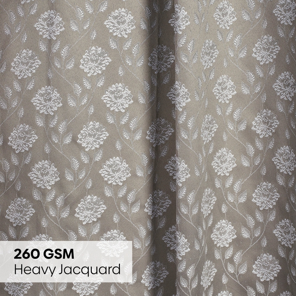 Polyester Jacquard Curtains Moonlace Drape, Stone
