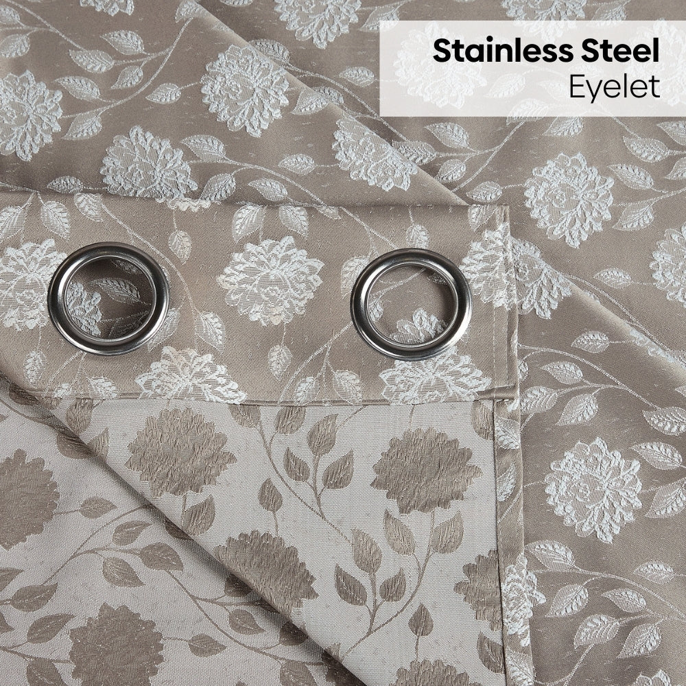Polyester Jacquard Curtains Moonlace Drape, Stone