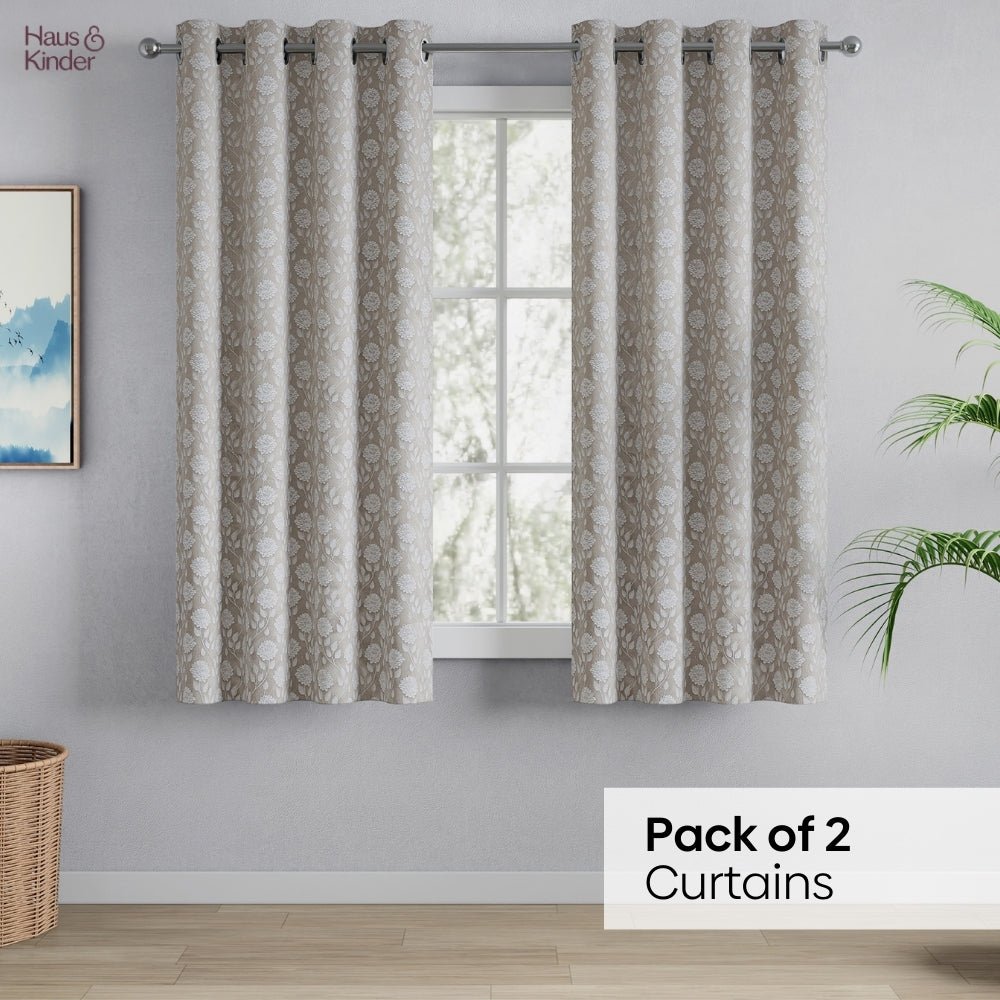 Polyester Jacquard Curtains Moonlace Drape, Stone - Jacquard Curtains | haus & kinder