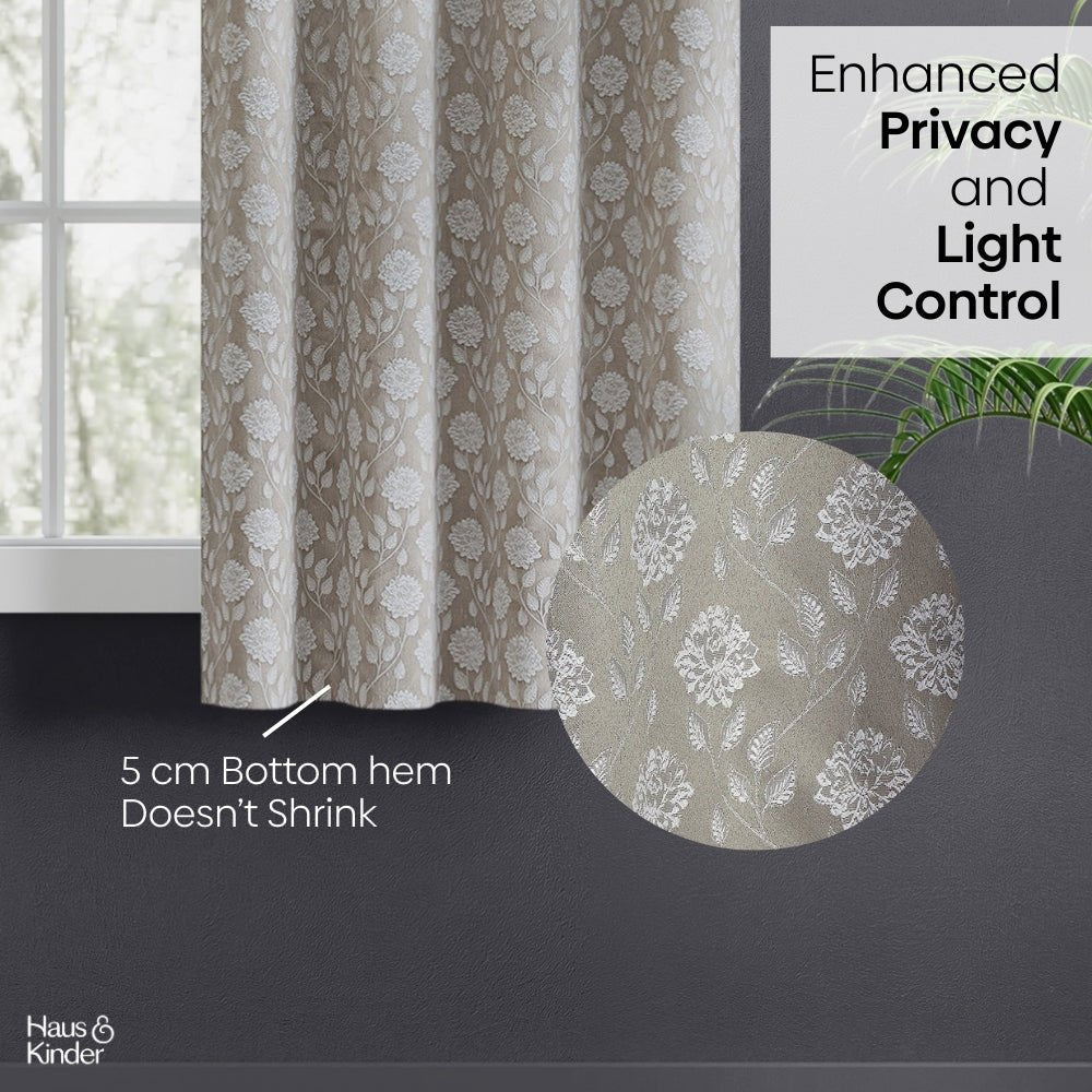 Polyester Jacquard Curtains Moonlace Drape, Stone - Jacquard Curtains | haus & kinder