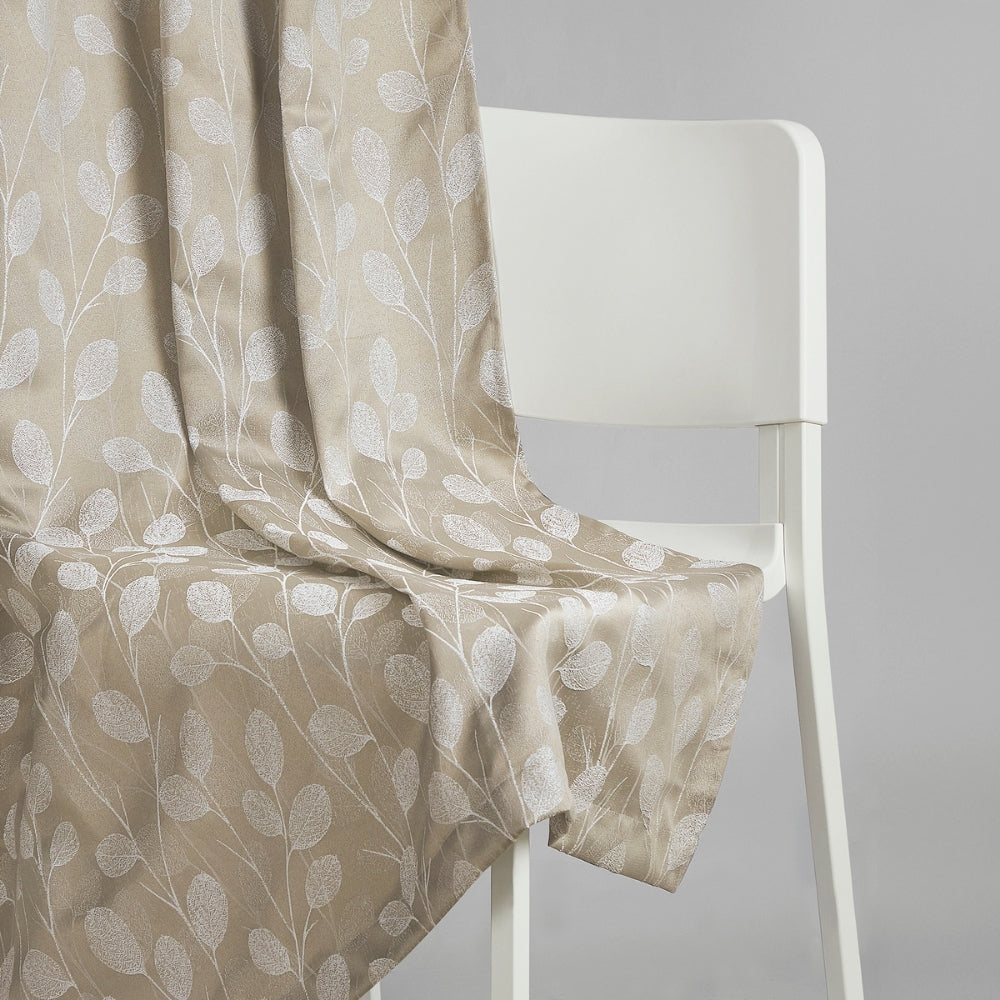 Polyester Jacquard Curtains Lunar Leaf, Stone