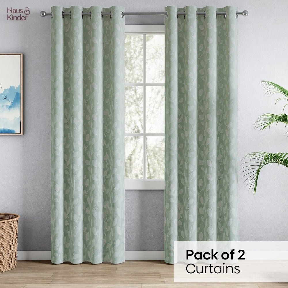 Polyester Jacquard Curtains Mint steam, Mint - Jacquard Curtains | haus & kinder