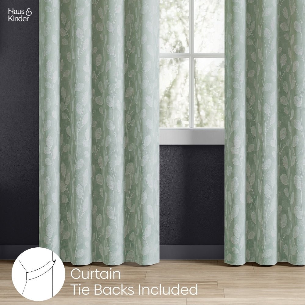 Polyester Jacquard Curtains Mint steam, Mint - Jacquard Curtains | haus & kinder