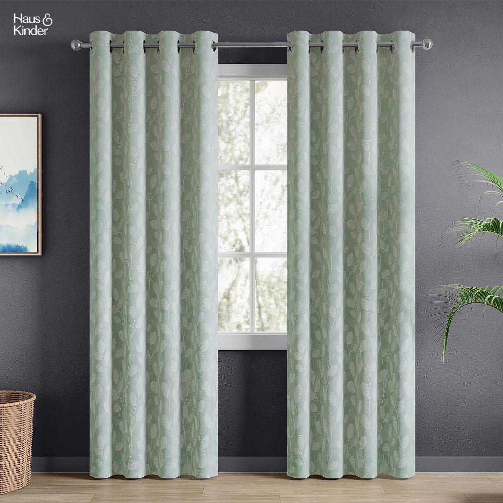 Polyester Jacquard Curtains Mint steam, Mint - Jacquard Curtains | haus & kinder