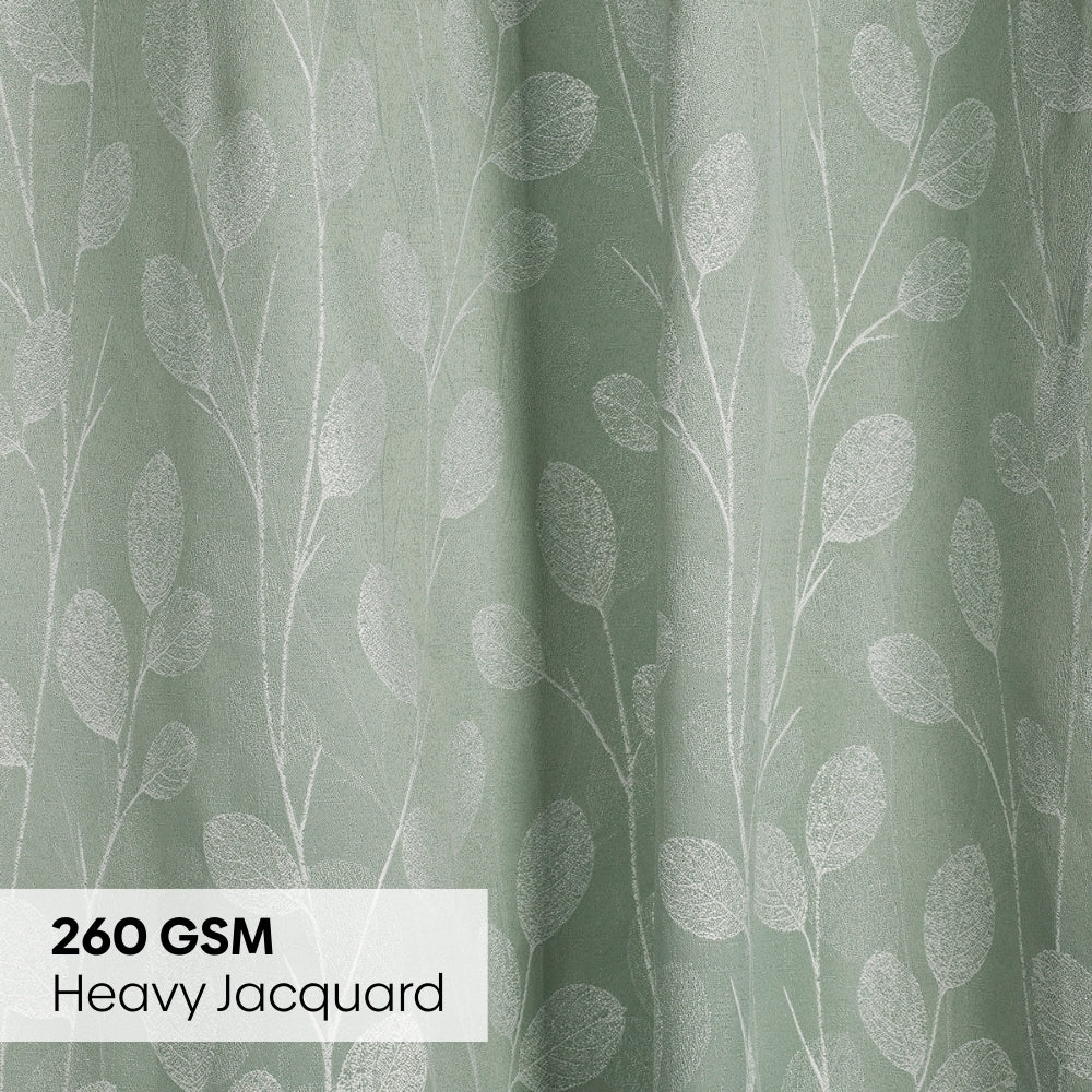 Polyester Jacquard Curtains Mint steam, Mint