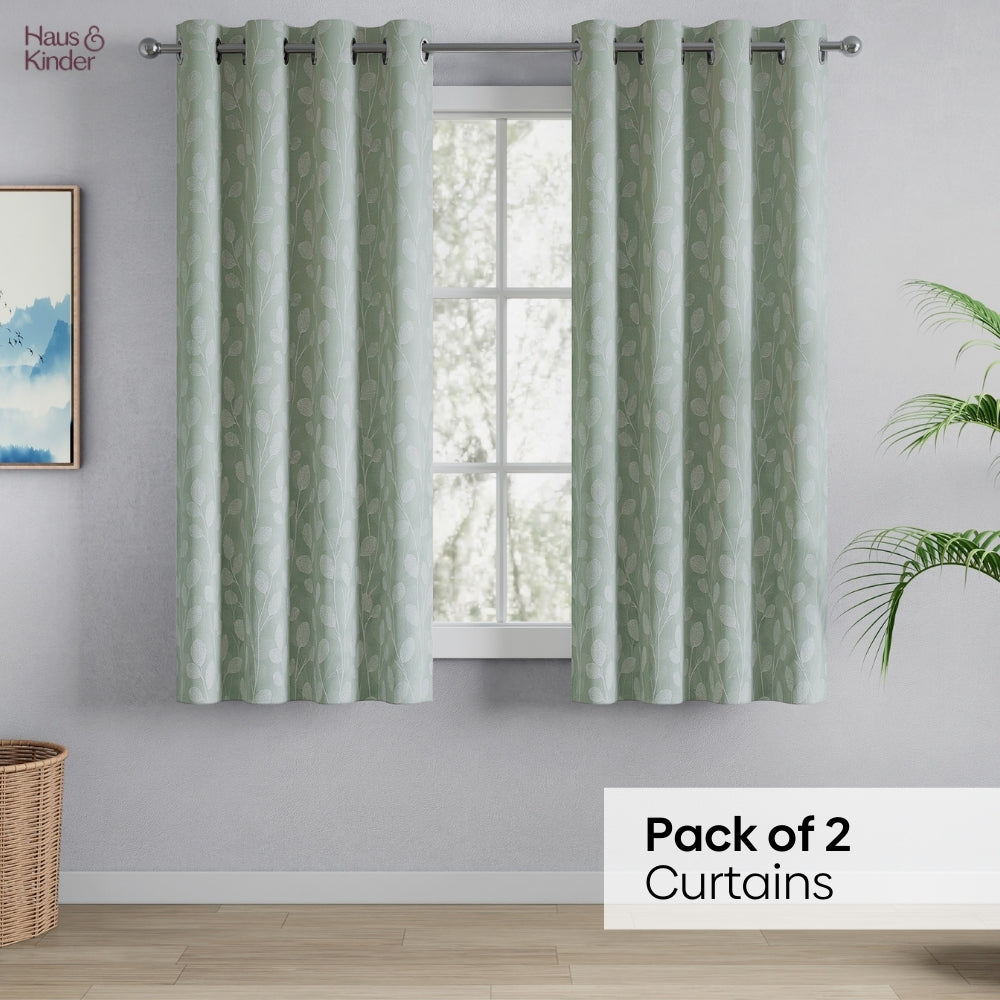 Polyester Jacquard Curtains Mint steam, Mint
