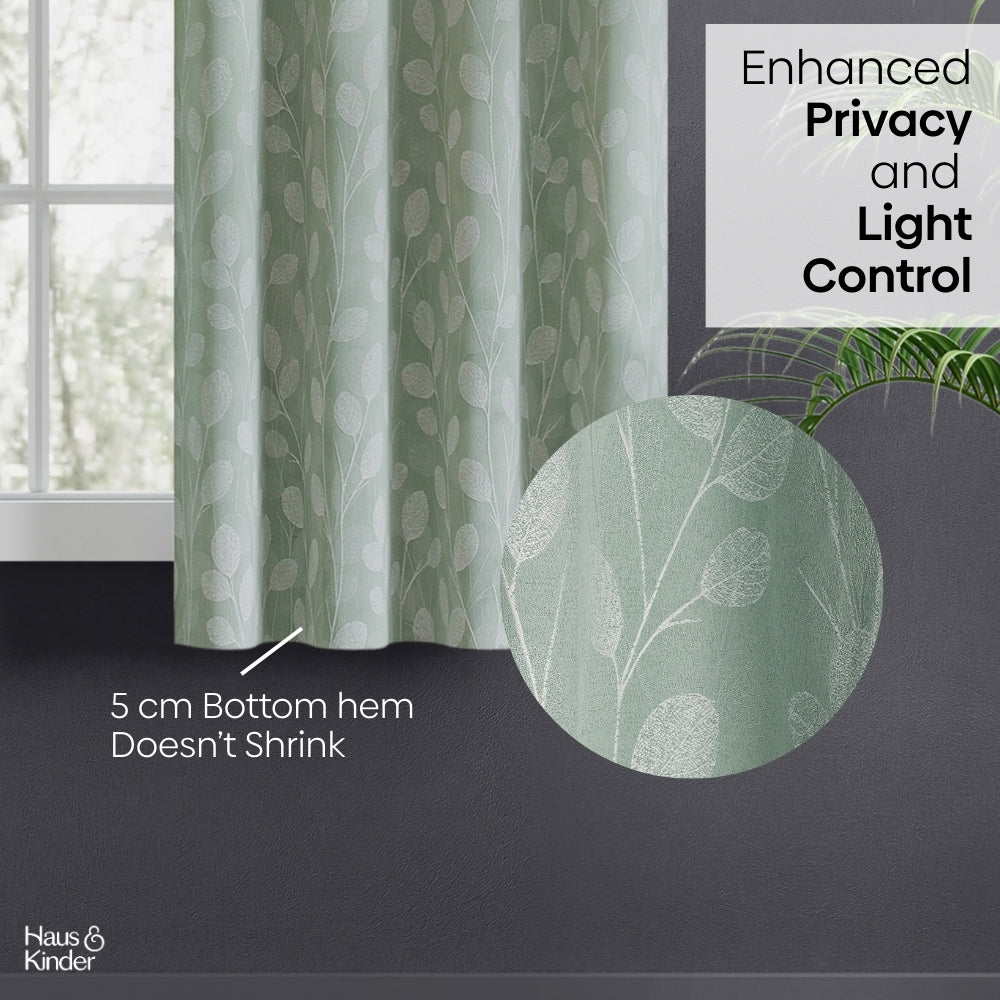 Polyester Jacquard Curtains Mint steam, Mint