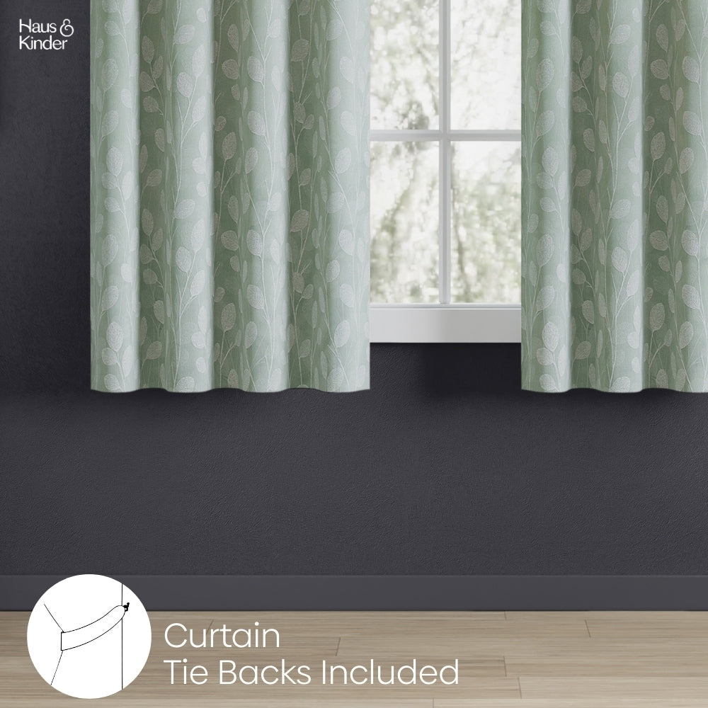 Polyester Jacquard Curtains Mint steam, Mint