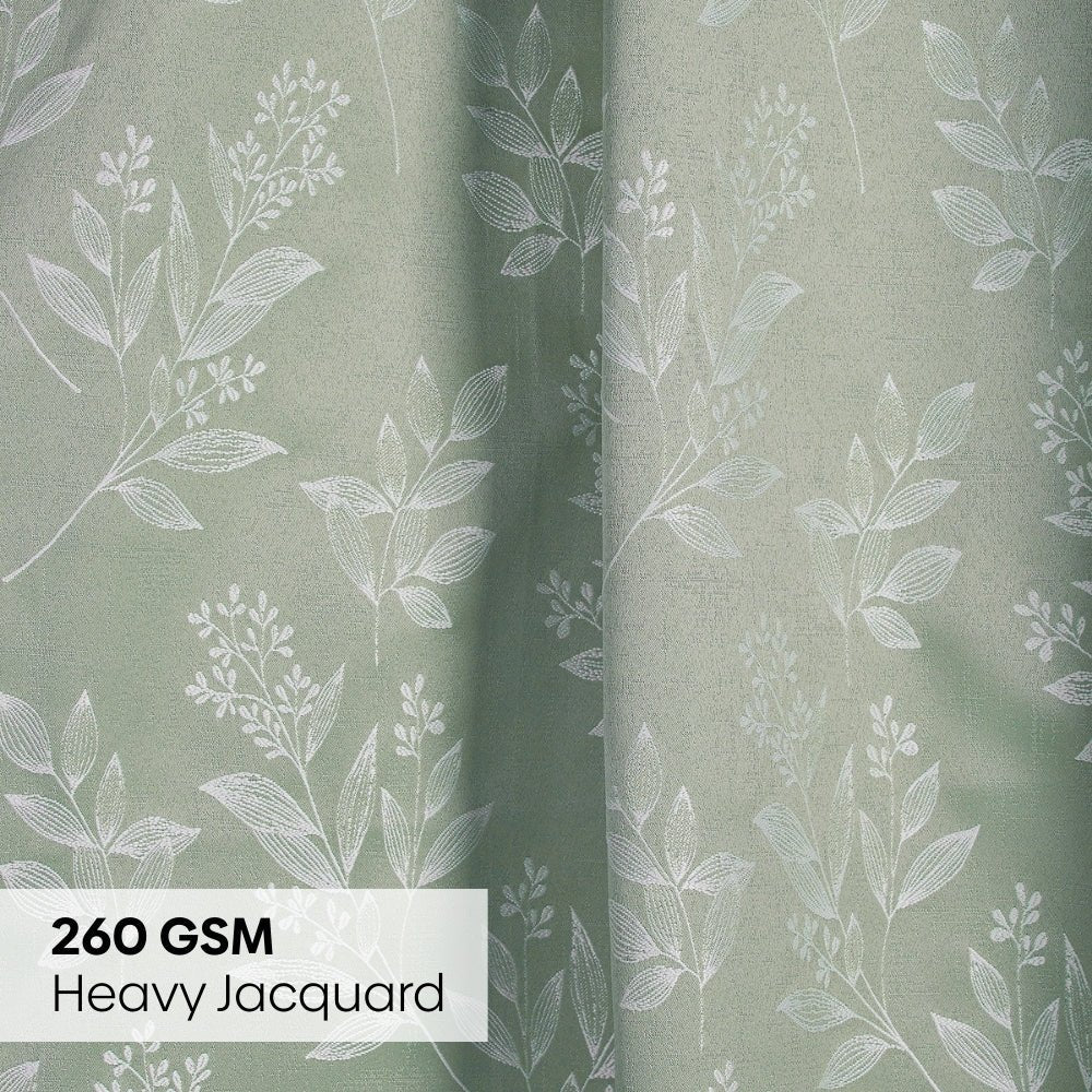 Polyester Jacquard Curtains Mint Grove, Mint - Jacquard Curtains | haus & kinder
