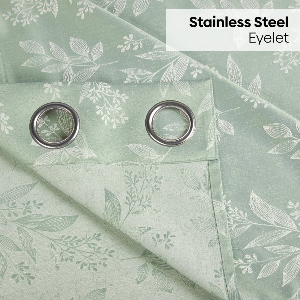 Polyester Jacquard Curtains Mint Grove, Mint - Jacquard Curtains | haus & kinder