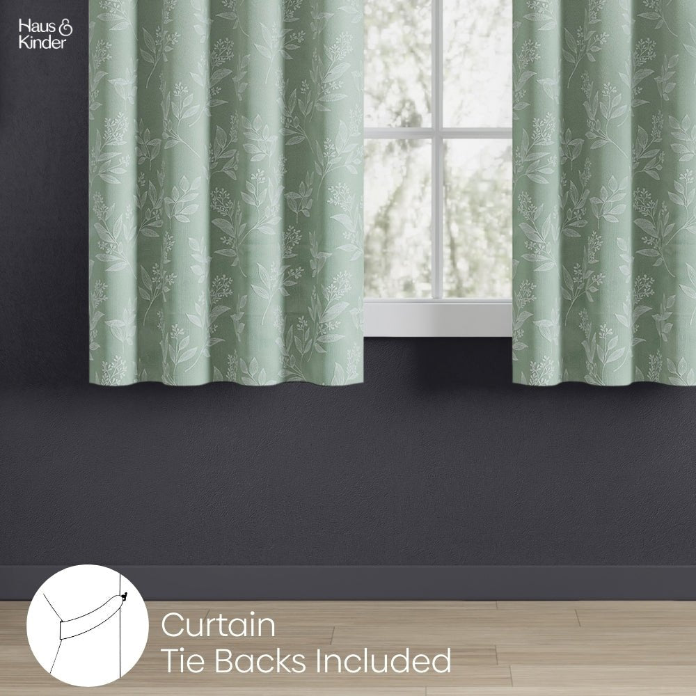 Polyester Jacquard Curtains Mint Grove, Mint - Jacquard Curtains | haus & kinder
