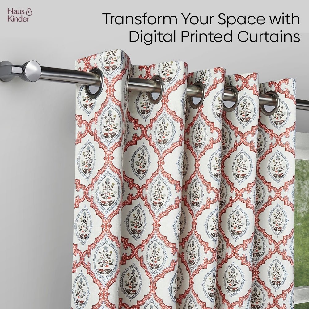 Poly Cotton Digital Printed Curtain Heritage Medallion, Multi - Digital Printed Curtains | haus & kinder