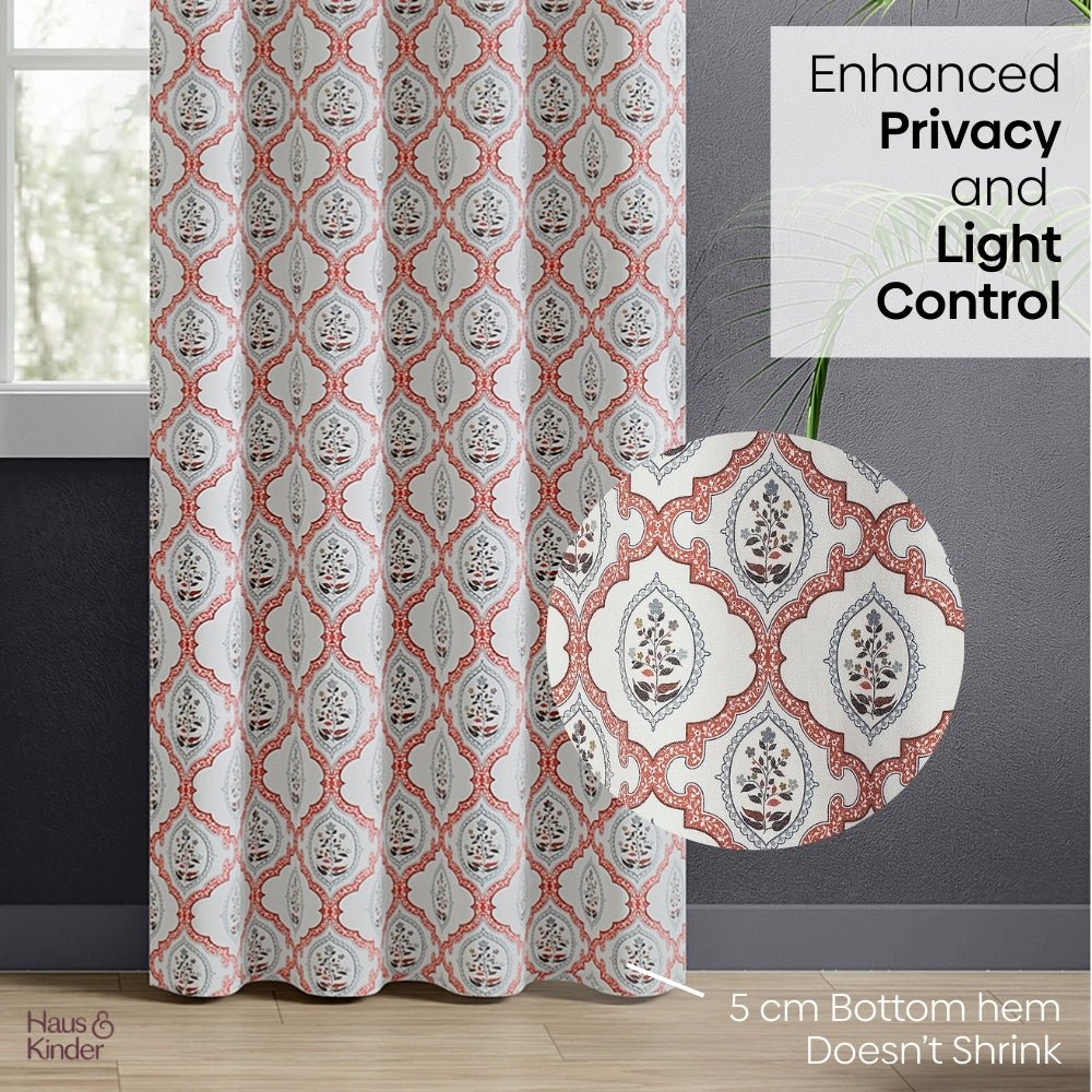 Poly Cotton Digital Printed Curtain Heritage Medallion, Multi - Digital Printed Curtains | haus & kinder