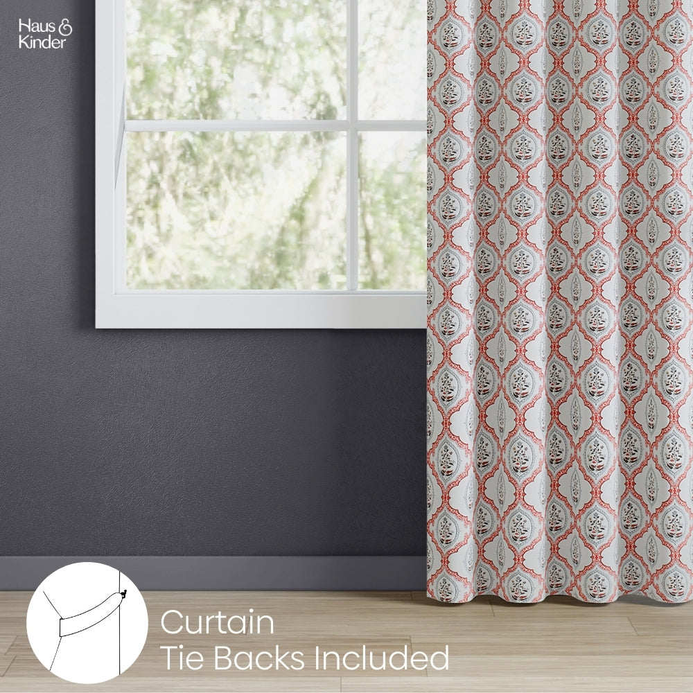 Poly Cotton Digital Printed Curtain Heritage Medallion, Multi