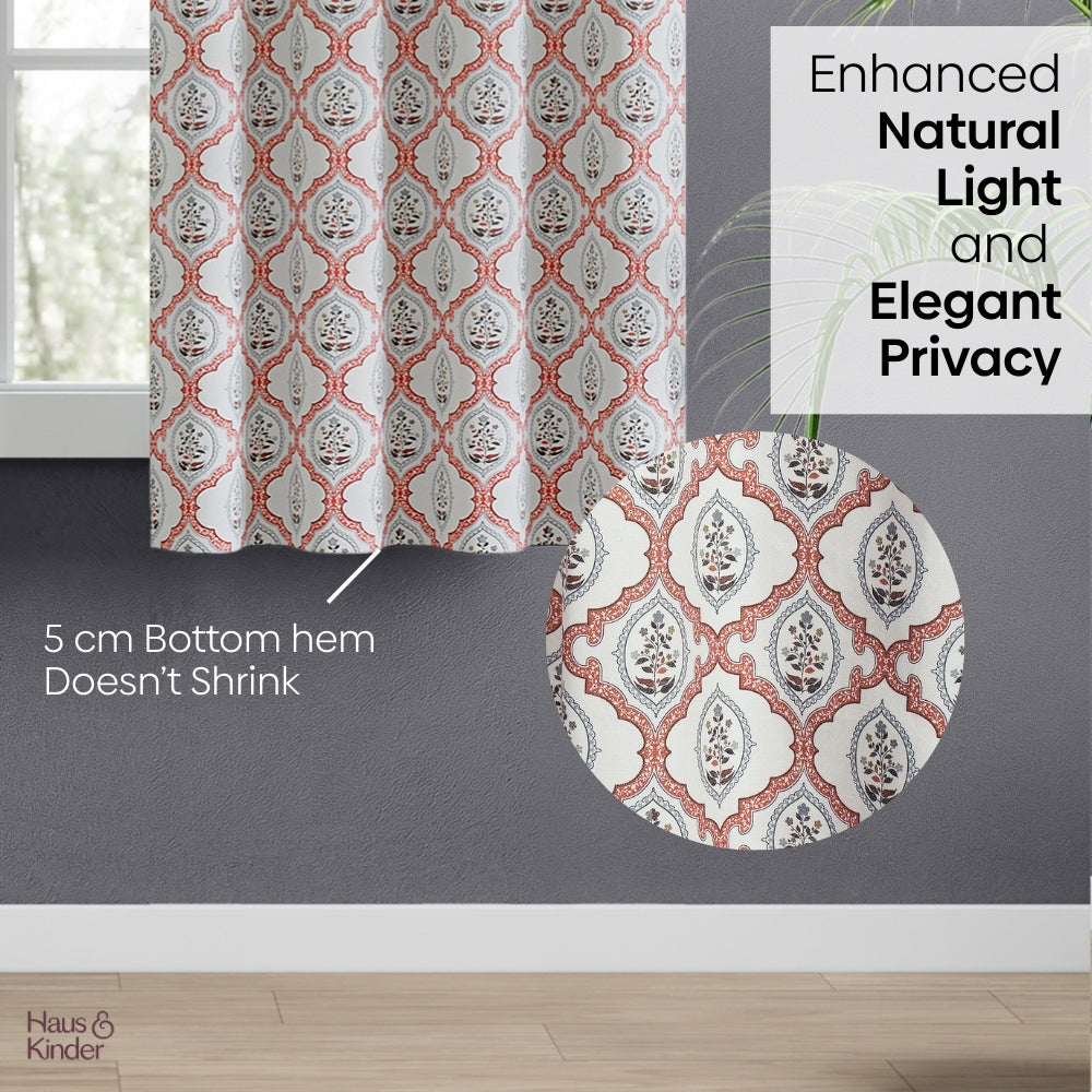 Poly Cotton Digital Printed Curtain Heritage Medallion, Multi