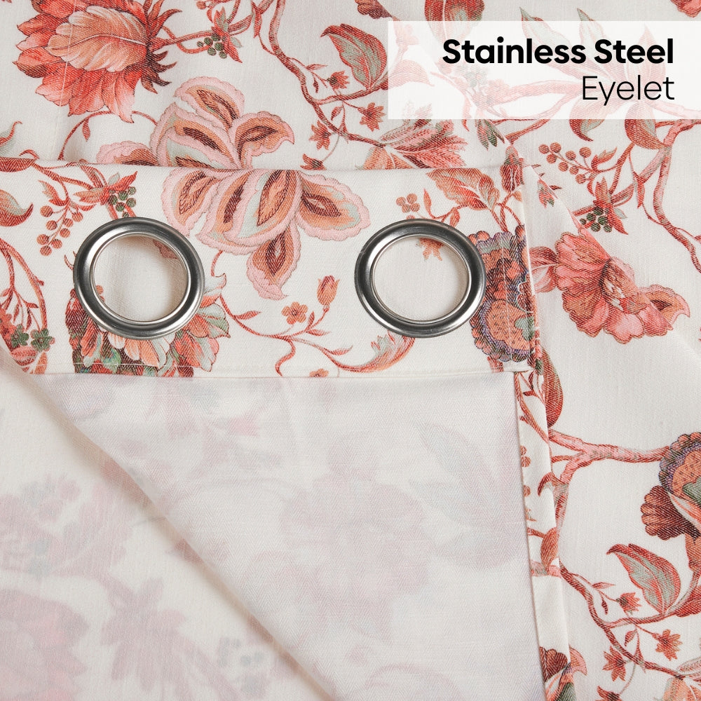 Poly Cotton Digital Printed Curtain Rustic Petal, Multi