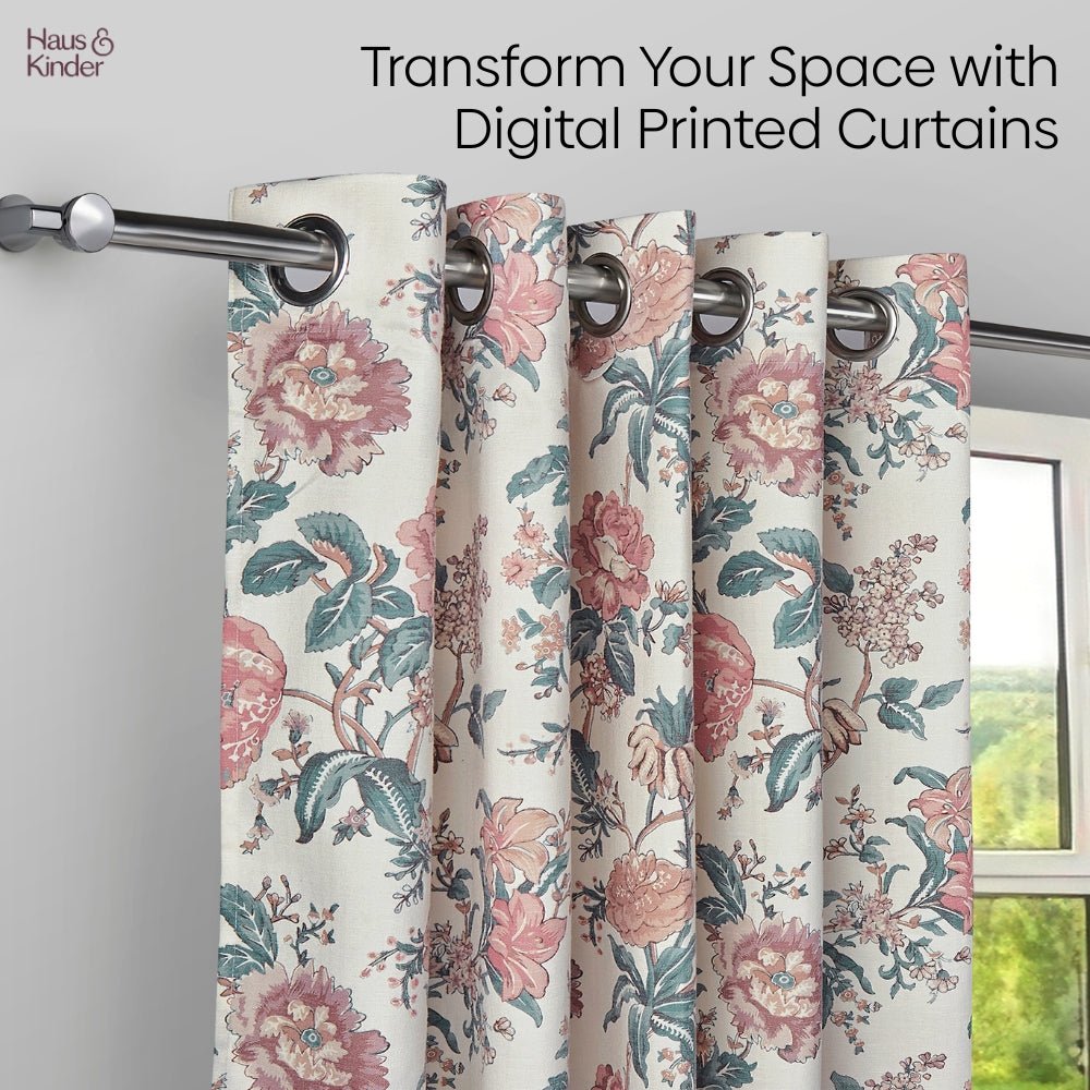 Poly Cotton Digital Printed Curtain Canyon Bloom, Multi - Digital Printed Curtains | haus & kinder