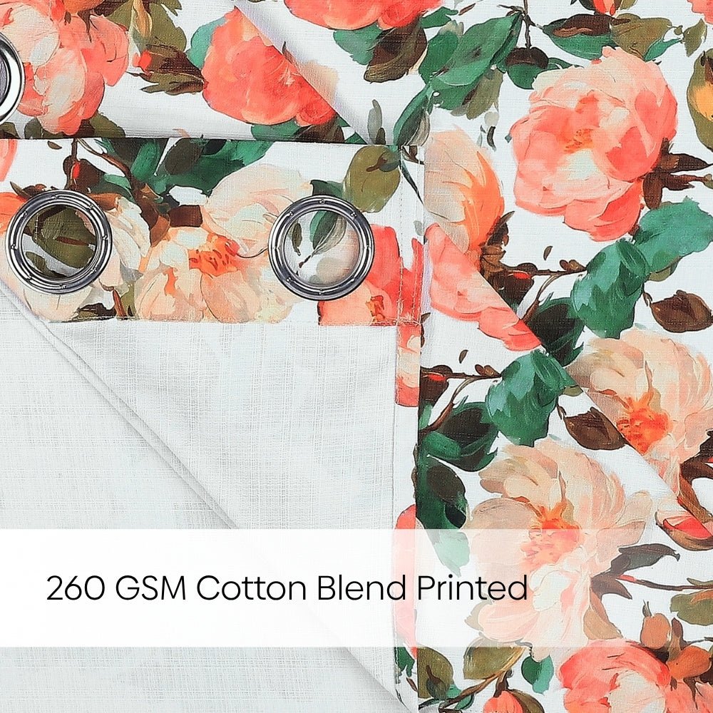 Bloom Harmony Cotton Printed Pack Of 2 Curtain, Multicolor - Cotton Printed Curtains | haus & kinder