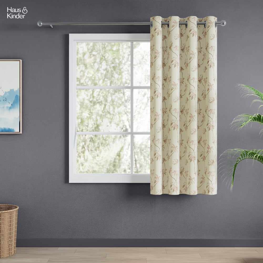 Poly Cotton Digital Printed  Curtain Soft Petal Bloom, Light Pink