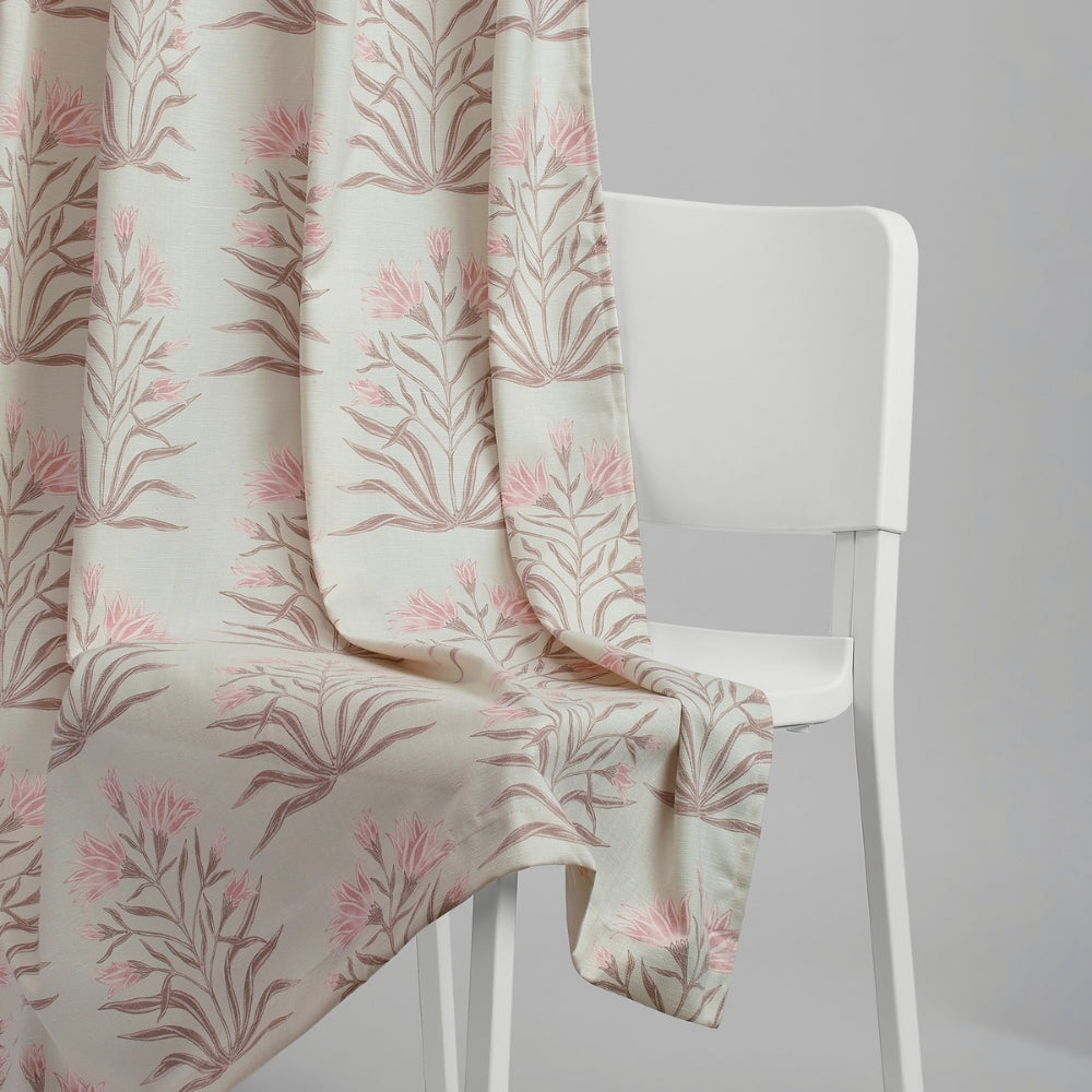 Poly Cotton Digital Printed Door Curtain Petal Drift, Light Pink