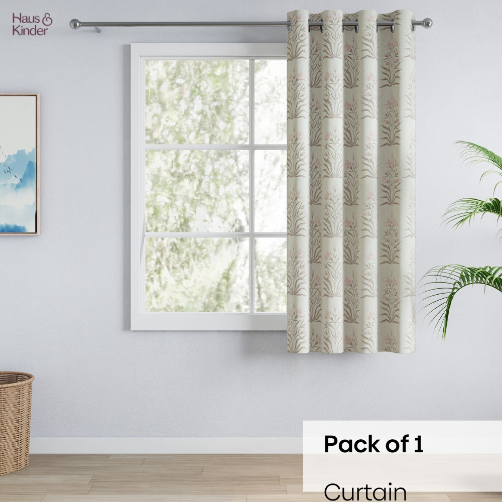 Poly Cotton Digital Printed Curtain Petal Drift, Light Pink