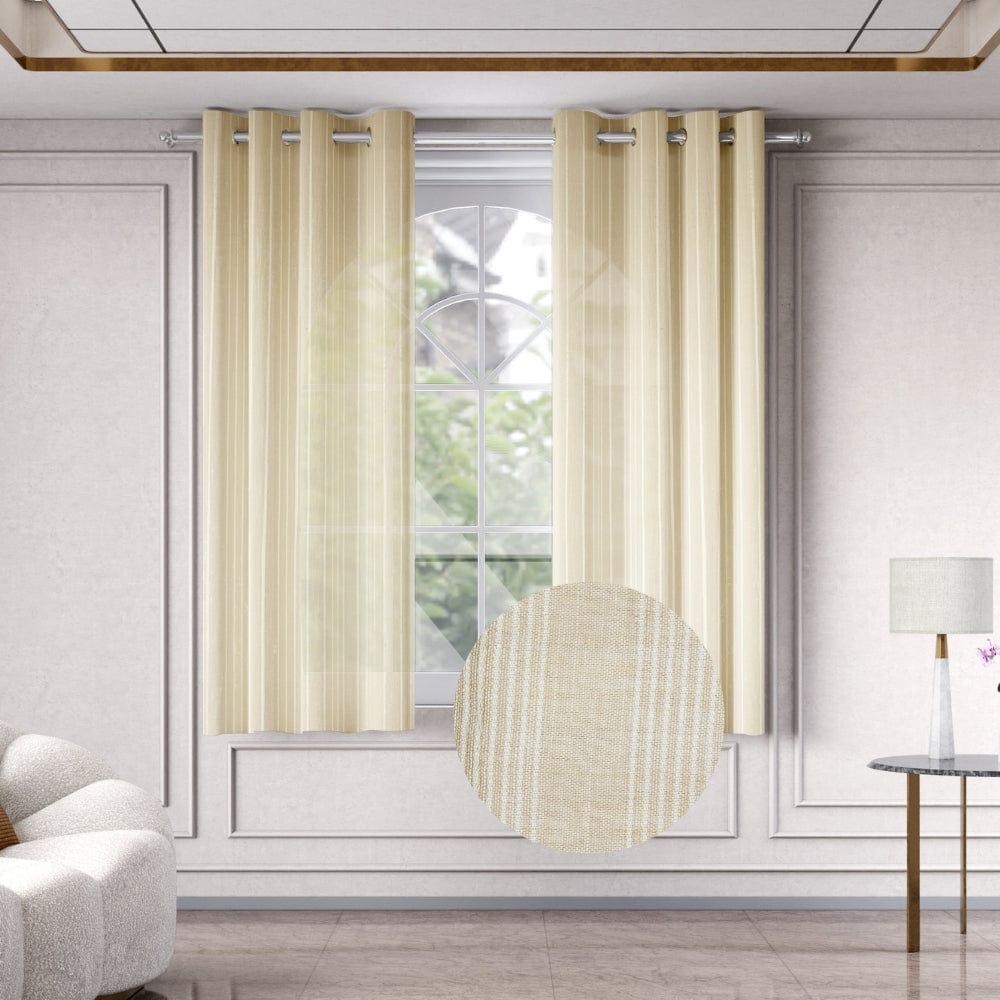 Linear Grace Curtain Set, Butter