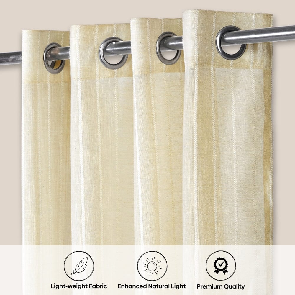 Linear Grace Curtain Set, Butter