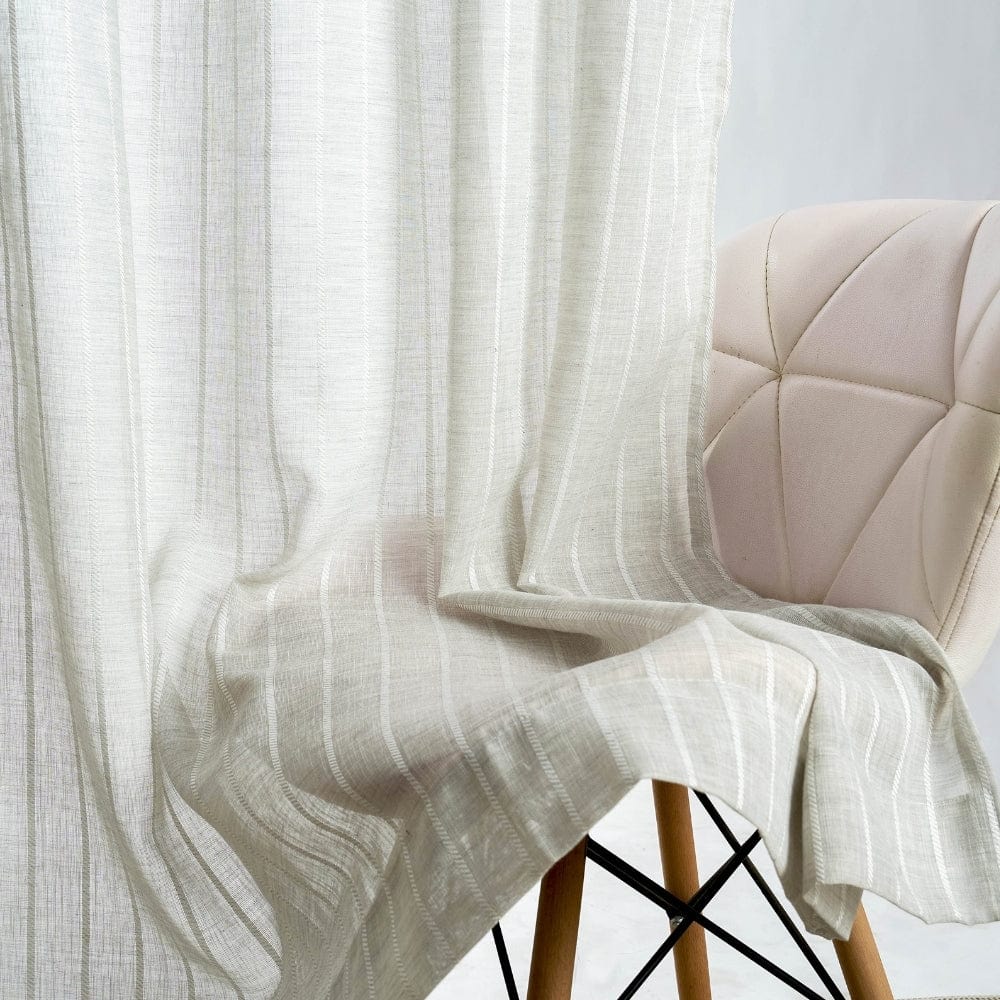 Linear Grace Curtain Set, Mist