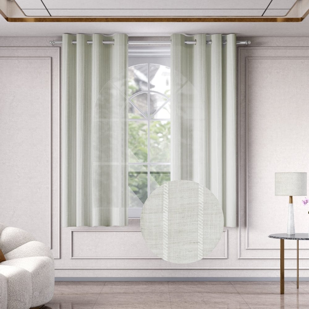Linear Grace Curtain Set, Mist
