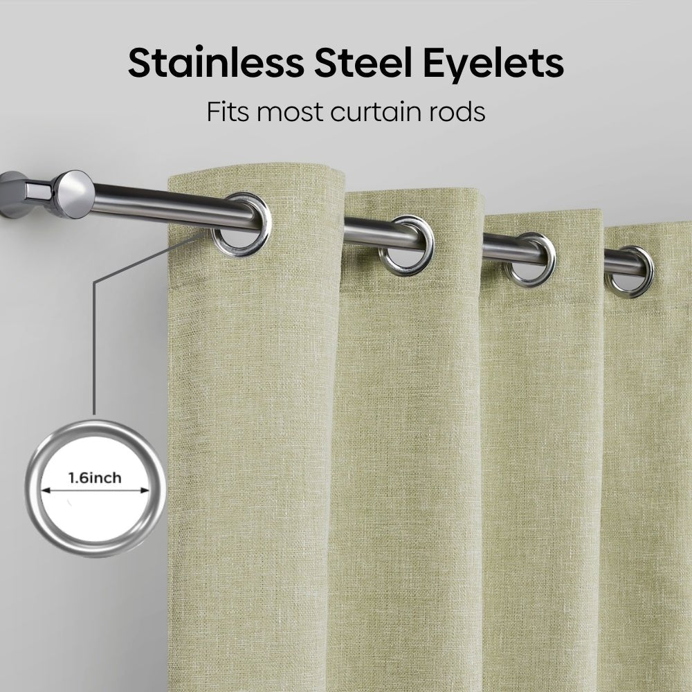 Natural Canvas Dobby Textured Door Curtain - Sage Green - Sheer Curtains | haus & kinder